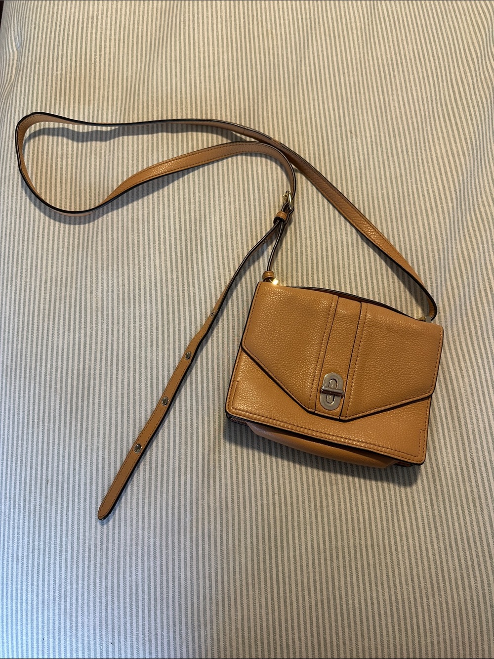 Rebecca Minkoff Tan Leather Crossbody with Turn-Lock